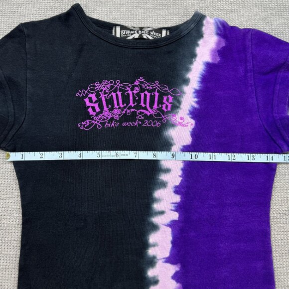 Sturgis Bike Week 2006 Tie-Dye T-Shirt Womens Sz Small Purple Black Short Sleeve - Picture 11 of 14